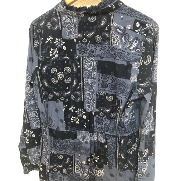 Abercrombie & Fitch Blue Patterned Long Sleeve Dress - Picture 14 of 15